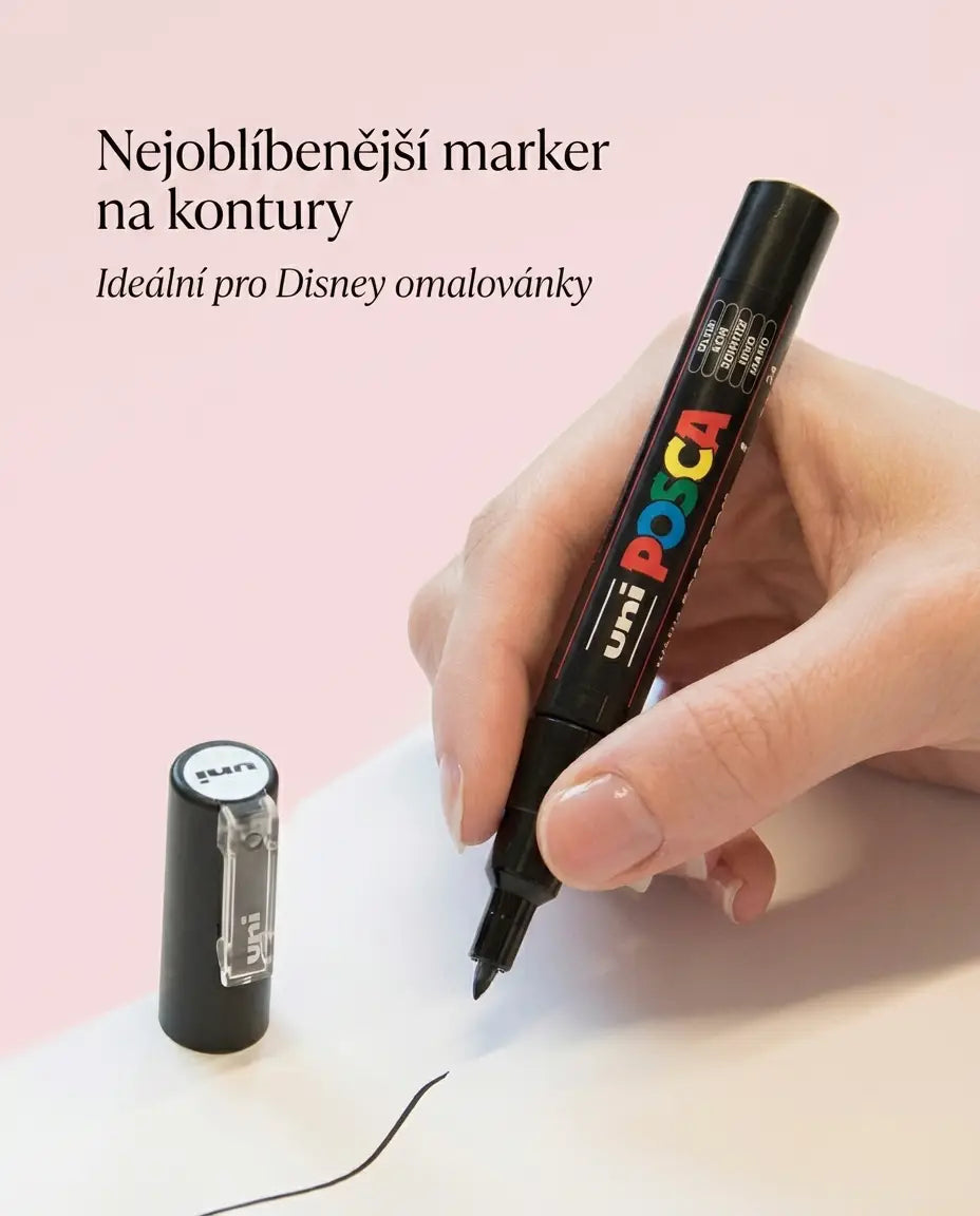 Posca 0,7mm - černá akrylová fixa pro kontury