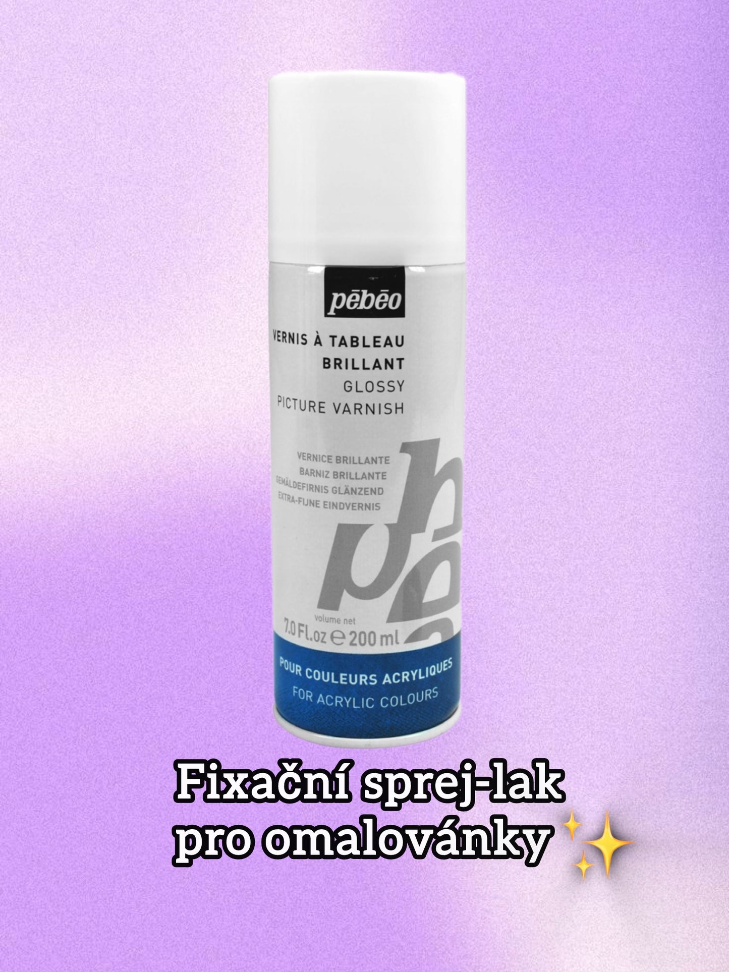 Fixační akrylový spěj-lak pro omalovánky