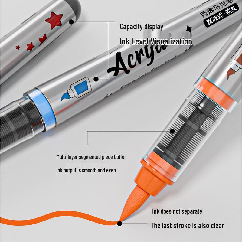 Akrylové fixy s měkkým hrotem - 84 ks￼