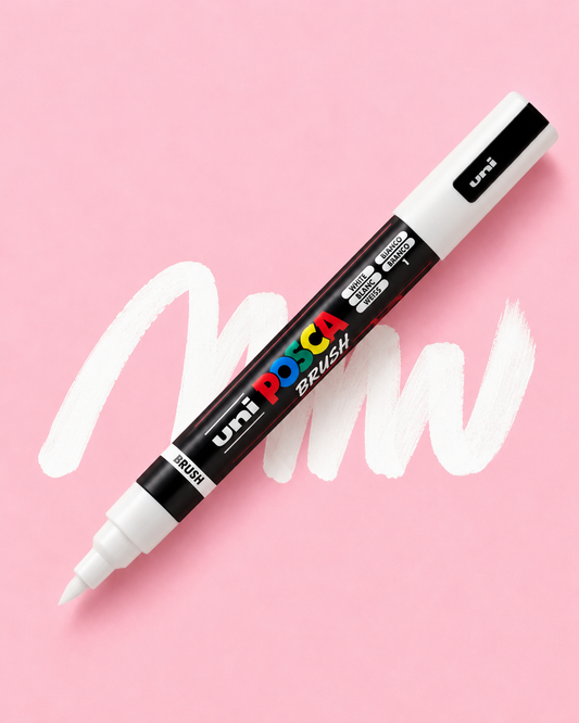 Akrylová fixa Posca Brush PC5BR ￼ bíla