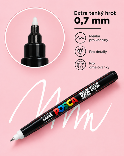 Akrylová fixa Posca 0,7mm PC-1MR bílá