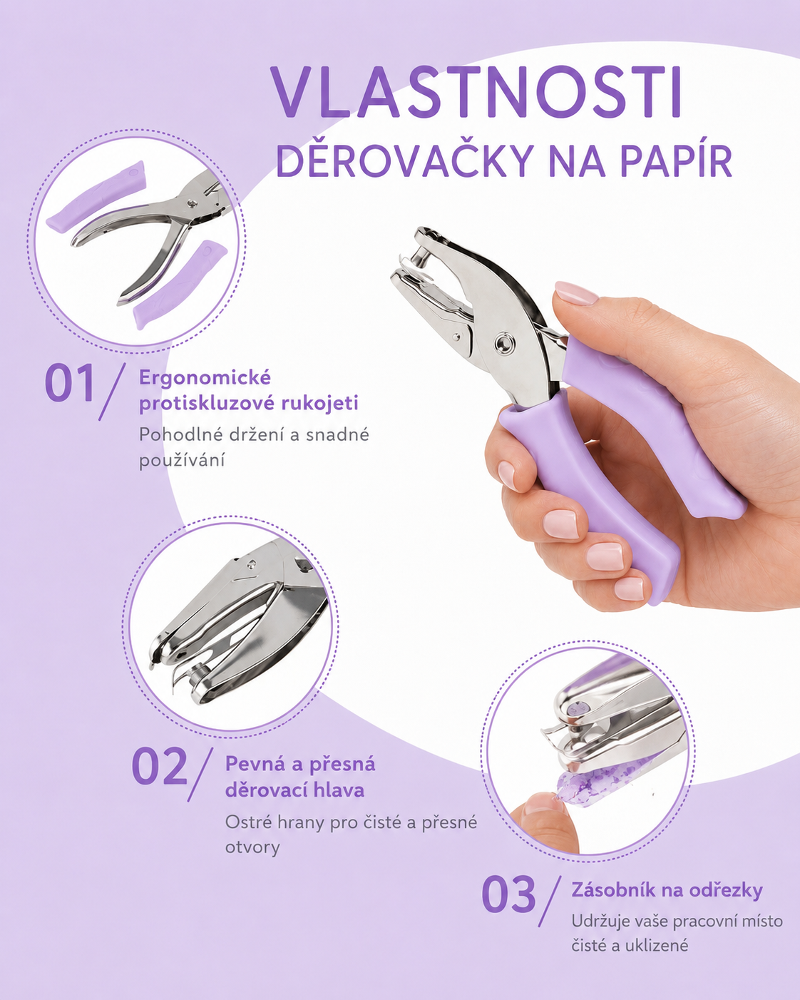 Děrovačka fialová 6mm