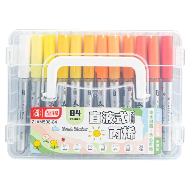 Akrylové fixy s měkkým hrotem - 84 ks￼