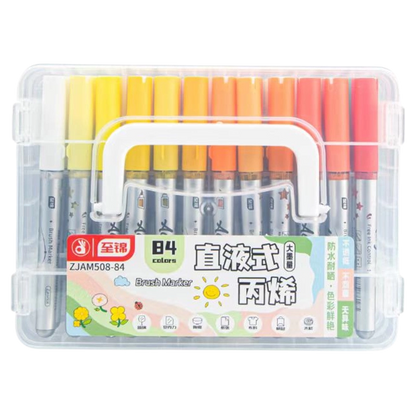 Akrylové fixy s měkkým hrotem - 84 ks￼