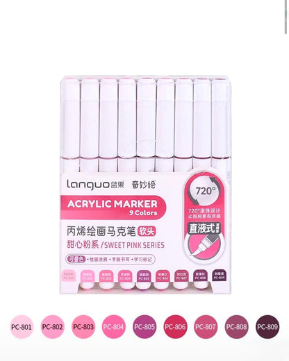 Akrylové fixy Languo – Sweet pink