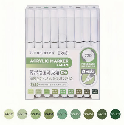 Akrylové fixy Languo - Sage green