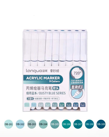 Akrylové fixy Languo – Dusty blue