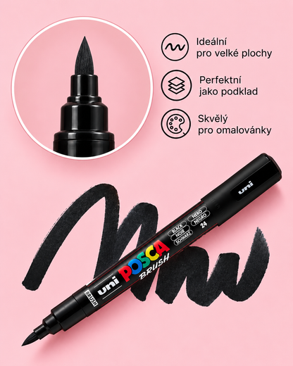 Akrylová fixa Posca Brush PC5BR černá