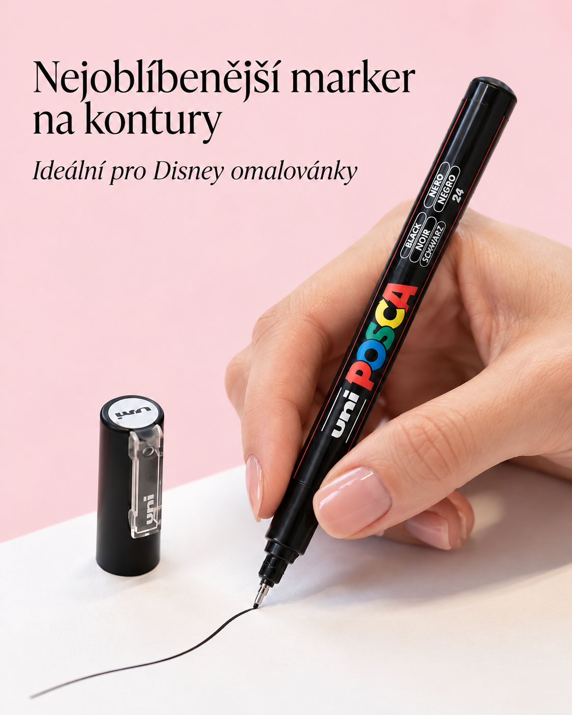 Akrylová fixa Posca 0,7mm PC-1MR černá