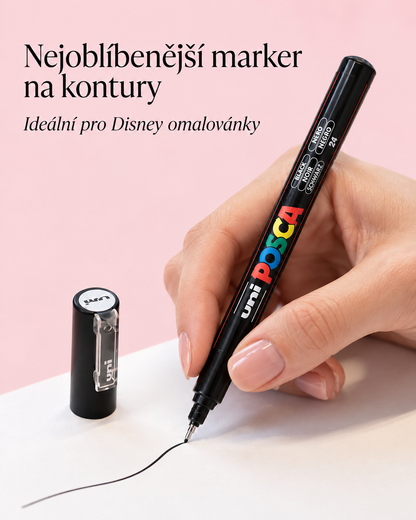 Akrylová fixa Posca 0,7mm PC-1MR černá