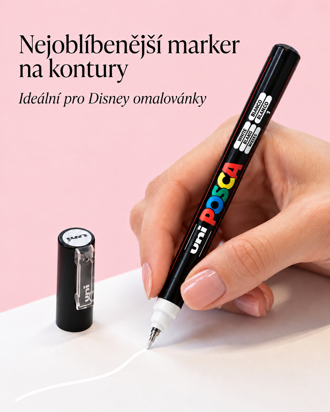 Akrylová fixa Posca 0,7mm PC-1MR bílá